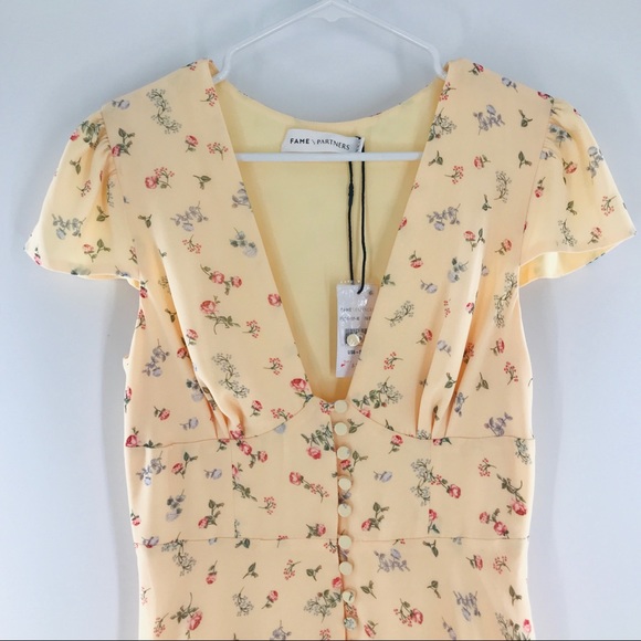 NWT Fame & Partners Floral The Poplar Midi Dress - Picture 2 of 12